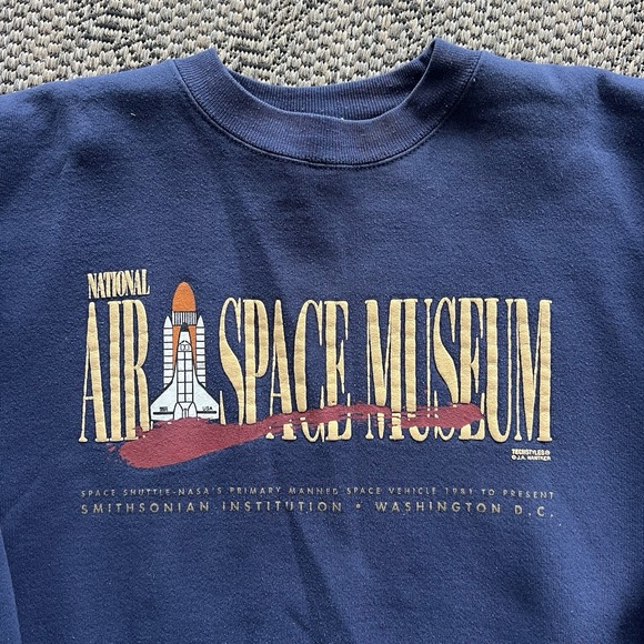 Vintage Smithsonian Sweatshirt Men's XL Navy National Air And Space Museum - Picture 2 of 5